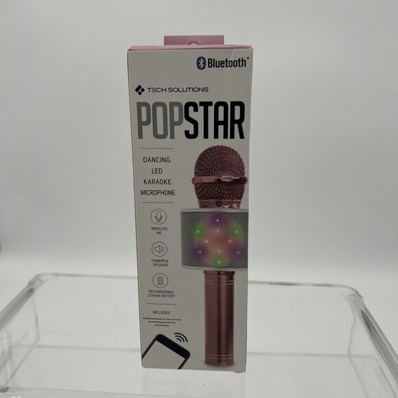 Karaoke Studio Bluetooth Microphone Pink Tech Solutions Dancing LED Speaker - Picture 2 of 12